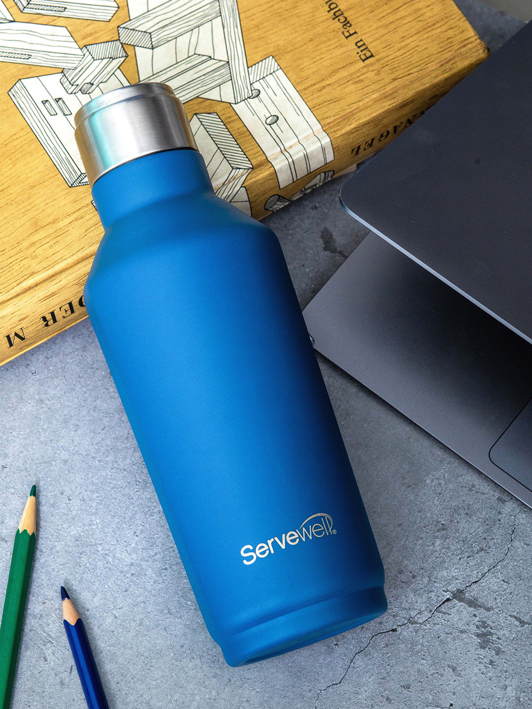 Servewell Alaska - SS Imperial Blue Stainless Steel  Water Bottle 675ml