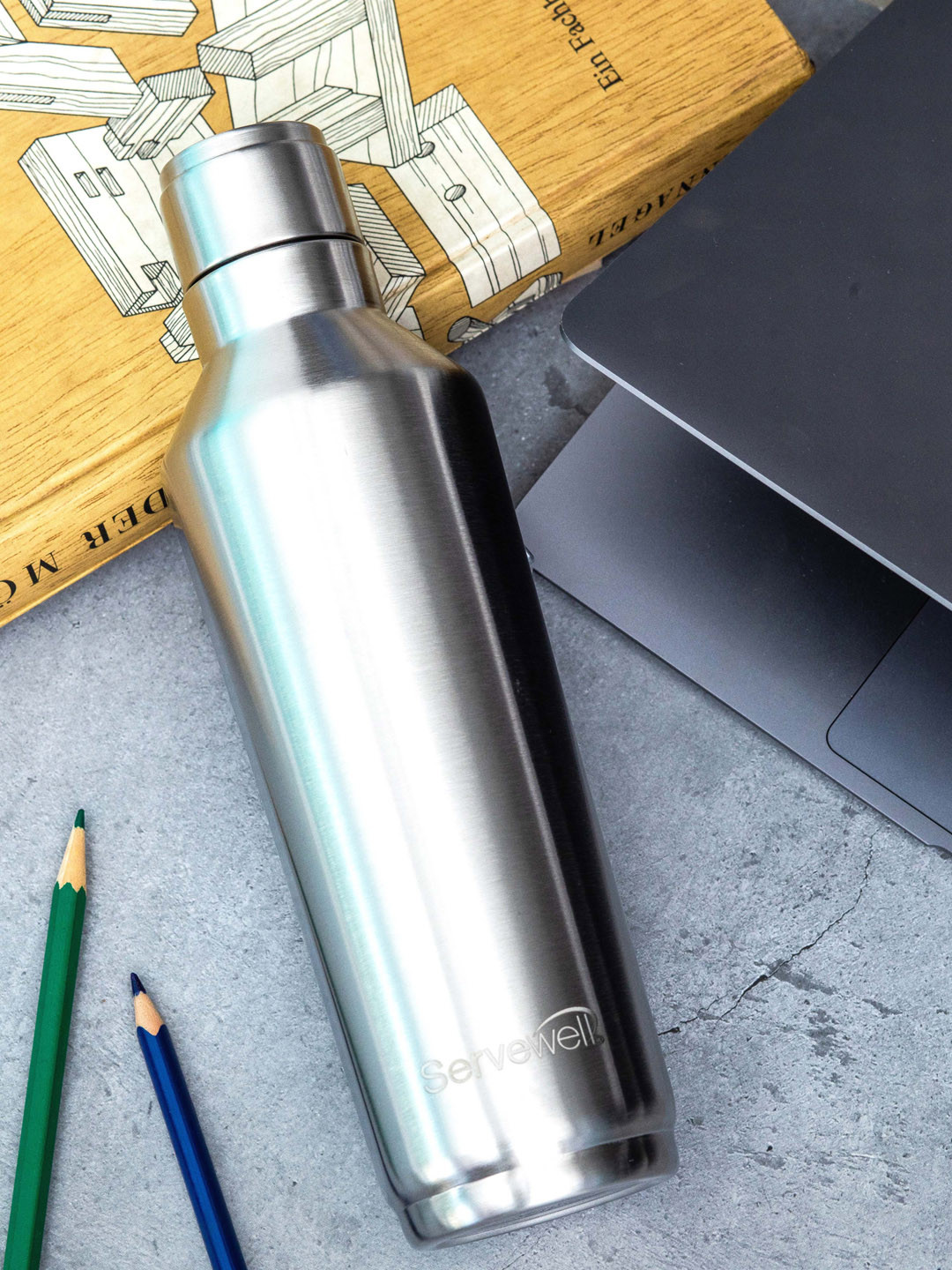 Servewell Alaska Steel Stainless Steel Single Wall Vacuum Flask - 820ml