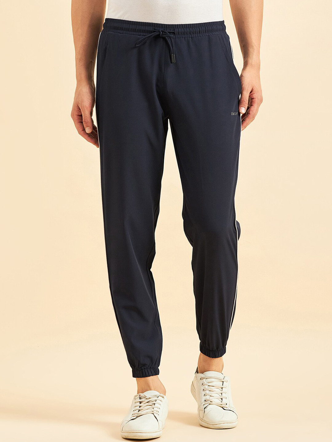 Sweet Dreams Men Navy Blue Mid-Rise Side-Tape Joggers