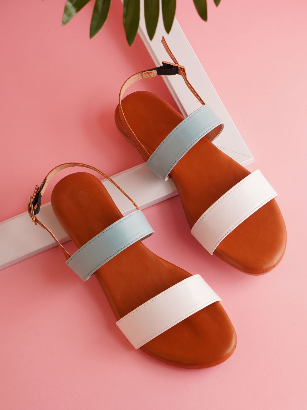 Try Me Colourblocked Open Toe Flats