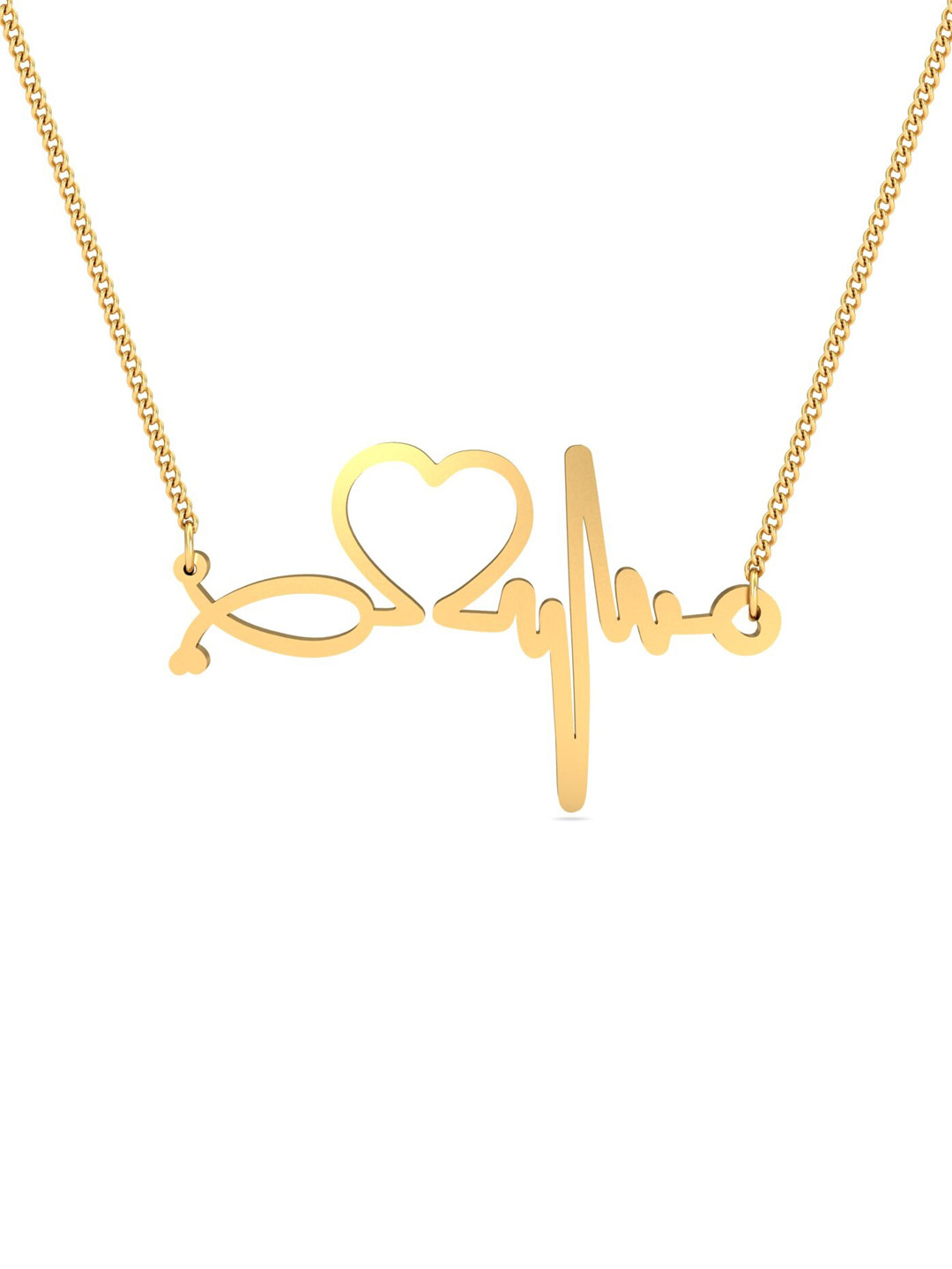KUBERBOX Heartbeat Double Loop 18KT Gold Pendant-2.32gm