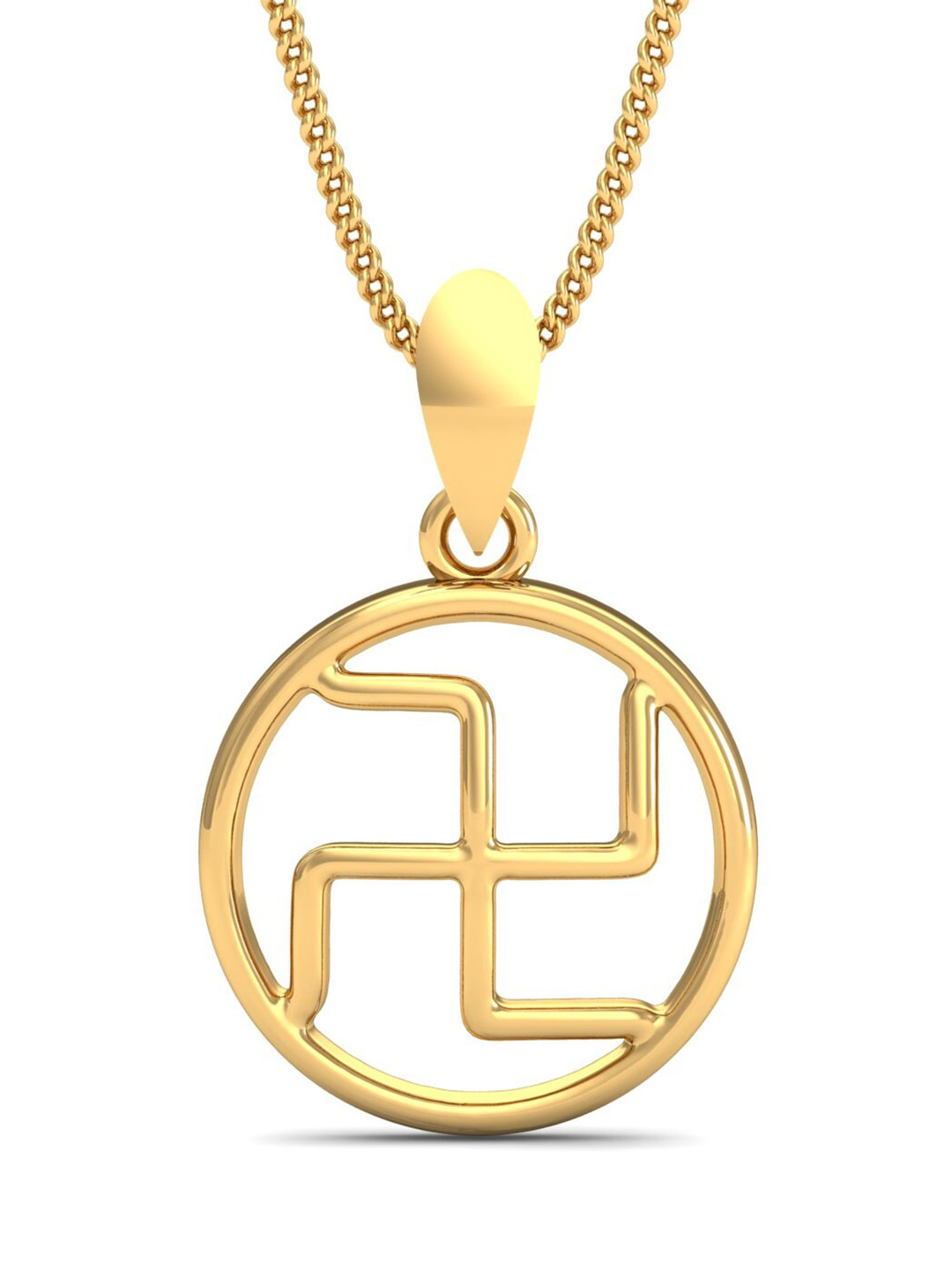 KUBERBOX Sauwastika 18KT Gold Pendant-1.12gm