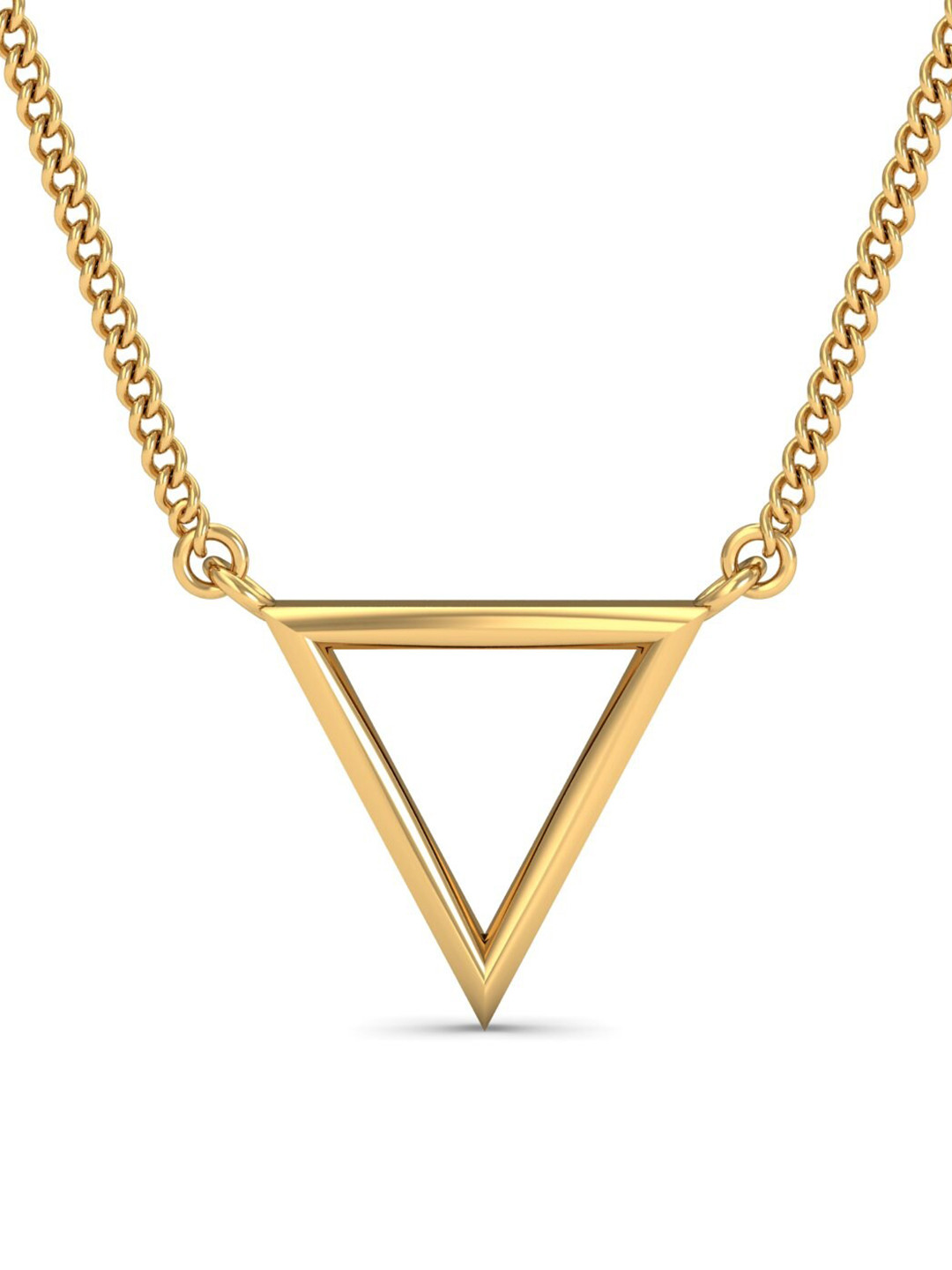 KUBERBOX Triangle Double Loop 18KT Gold Pendant-0.52gm