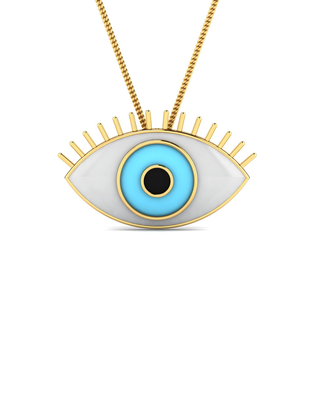 KUBERBOX Maya Evil Eye 18KT Gold Pendant-2.28gm