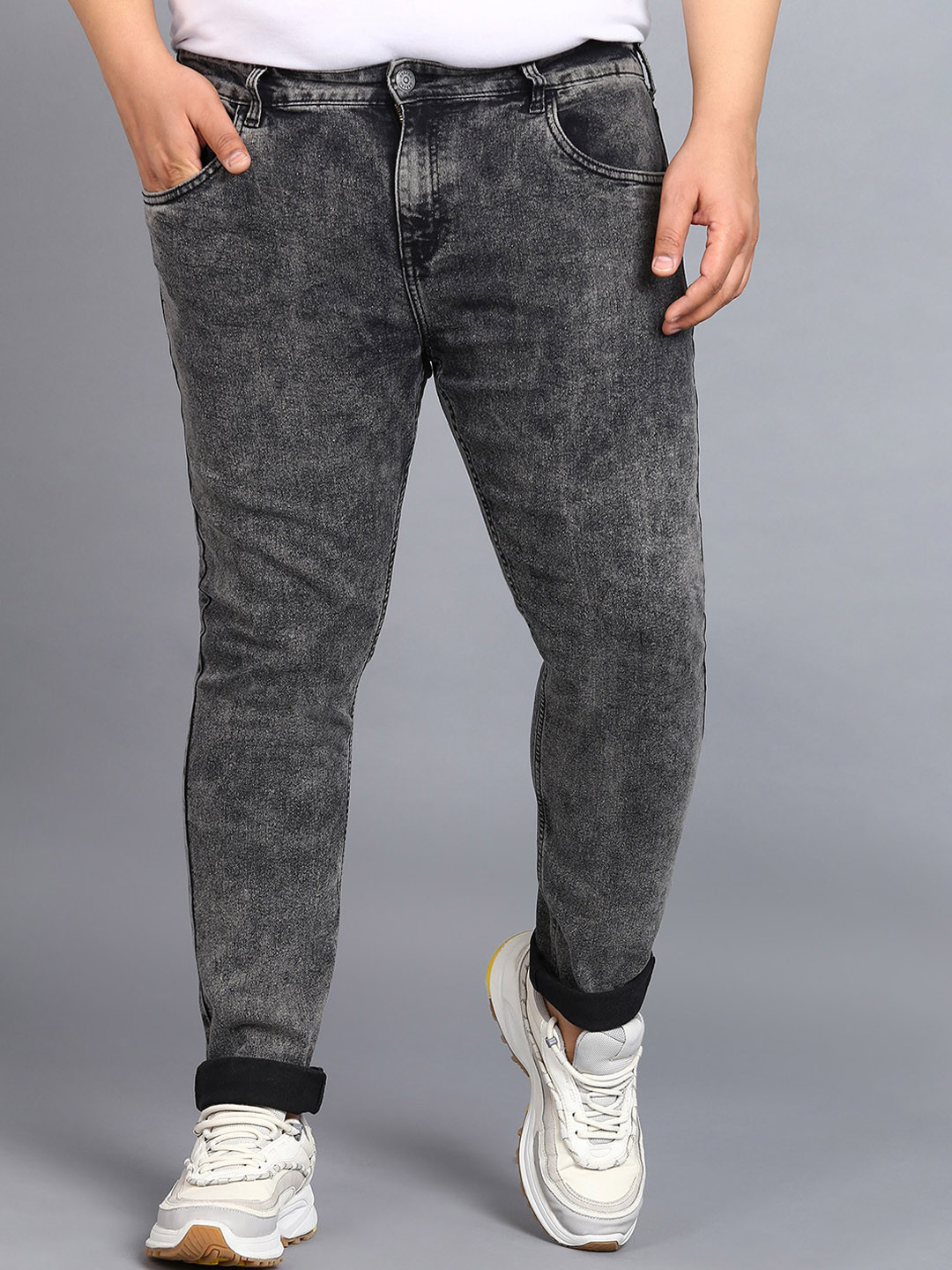 Urbano Plus Men Plus Size Clean Look Heavy Fade Stretchable Jeans