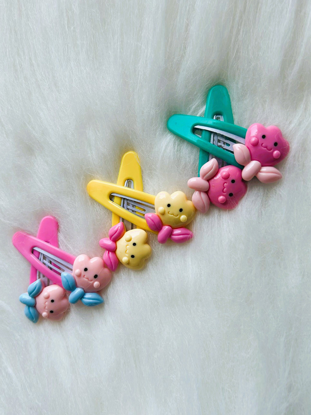 LYTIX Girls Set of 6 Cartoon & Unicorn Designs Metal Tic Tac Hair Clips