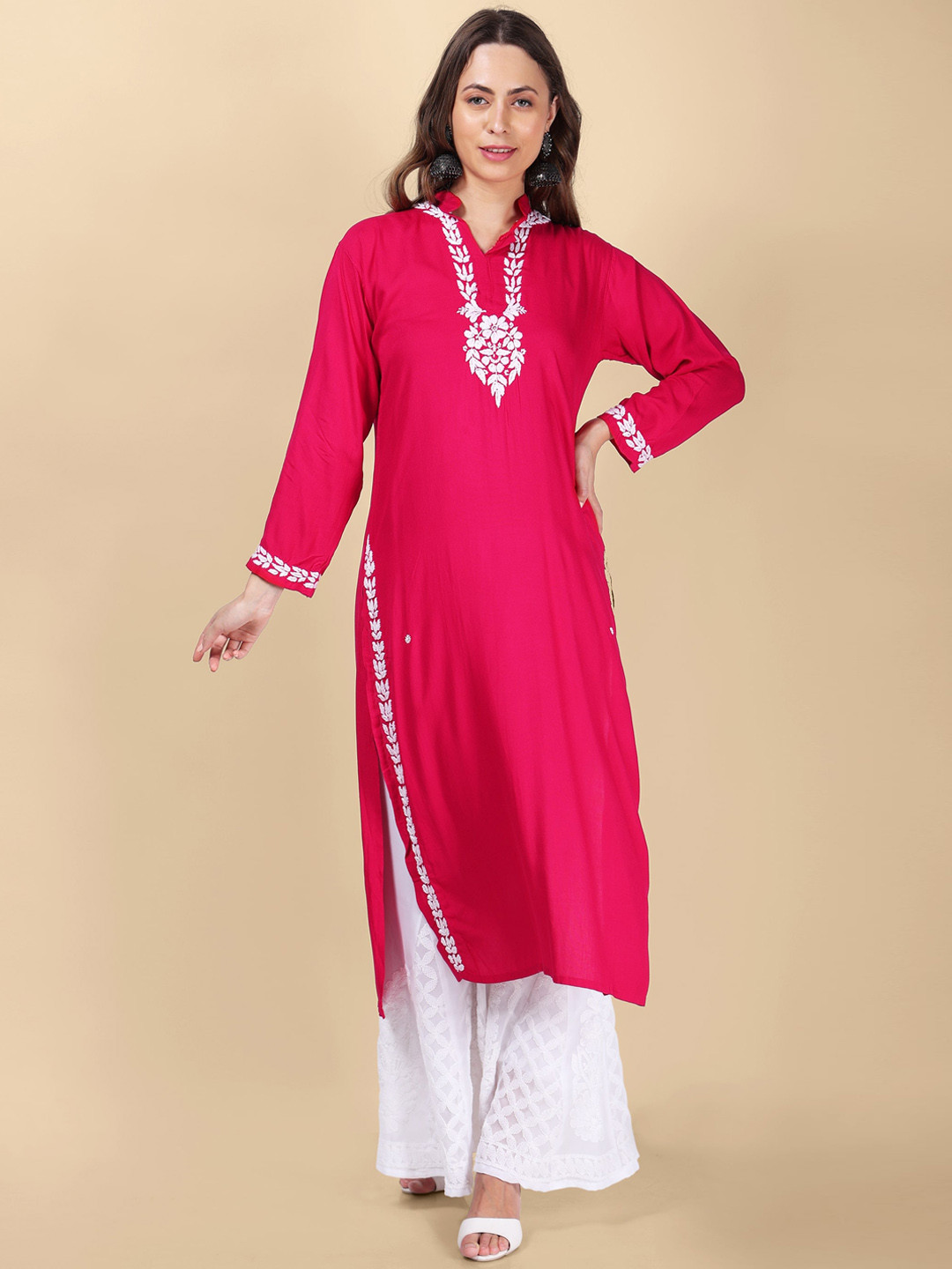 Syrish Ethnic Motifs Embroidered Chikankari Kurta
