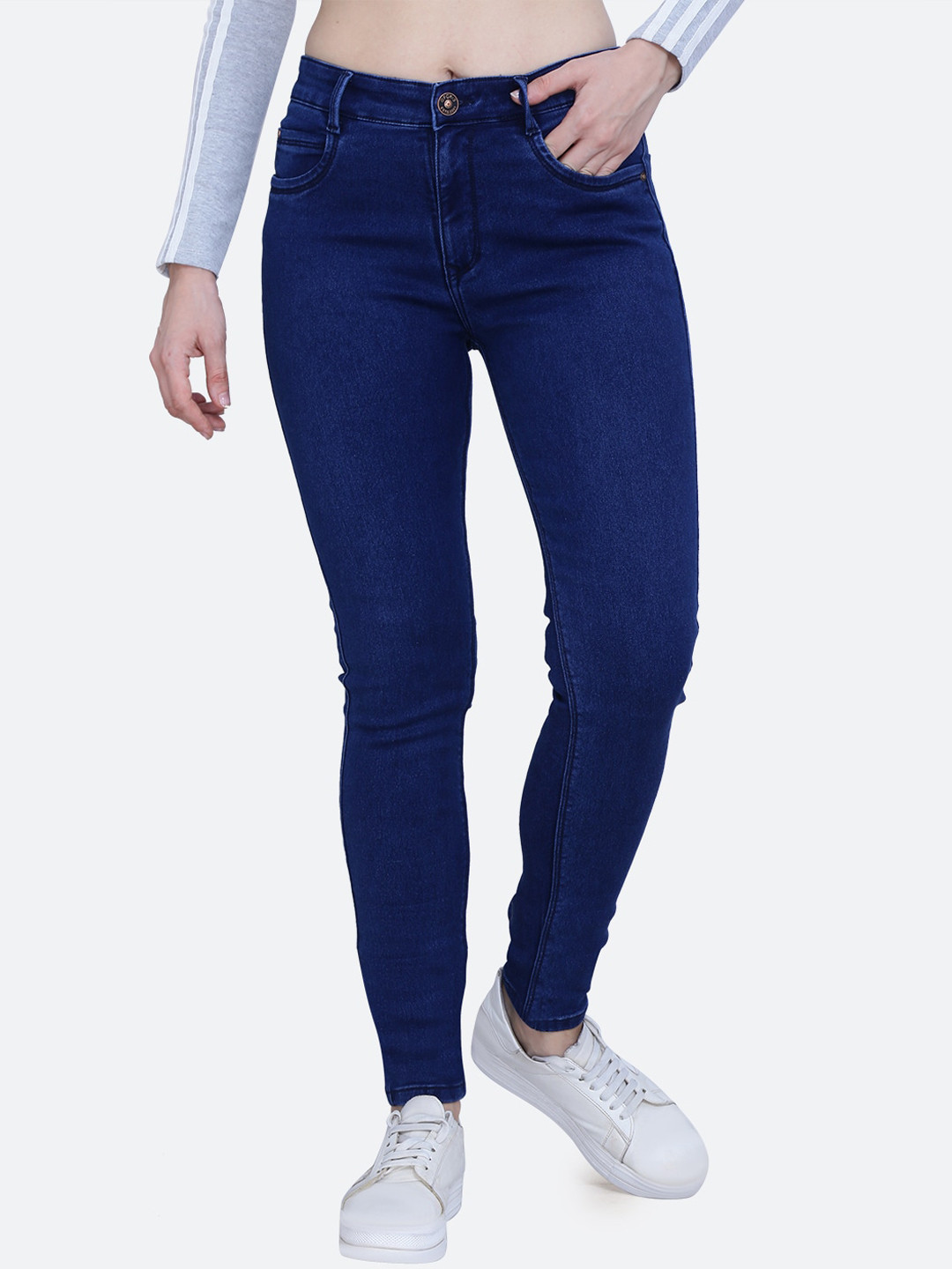 FCK-3 Women Comfort High-Rise Clean Look Retro Denims Stretchable Jeans