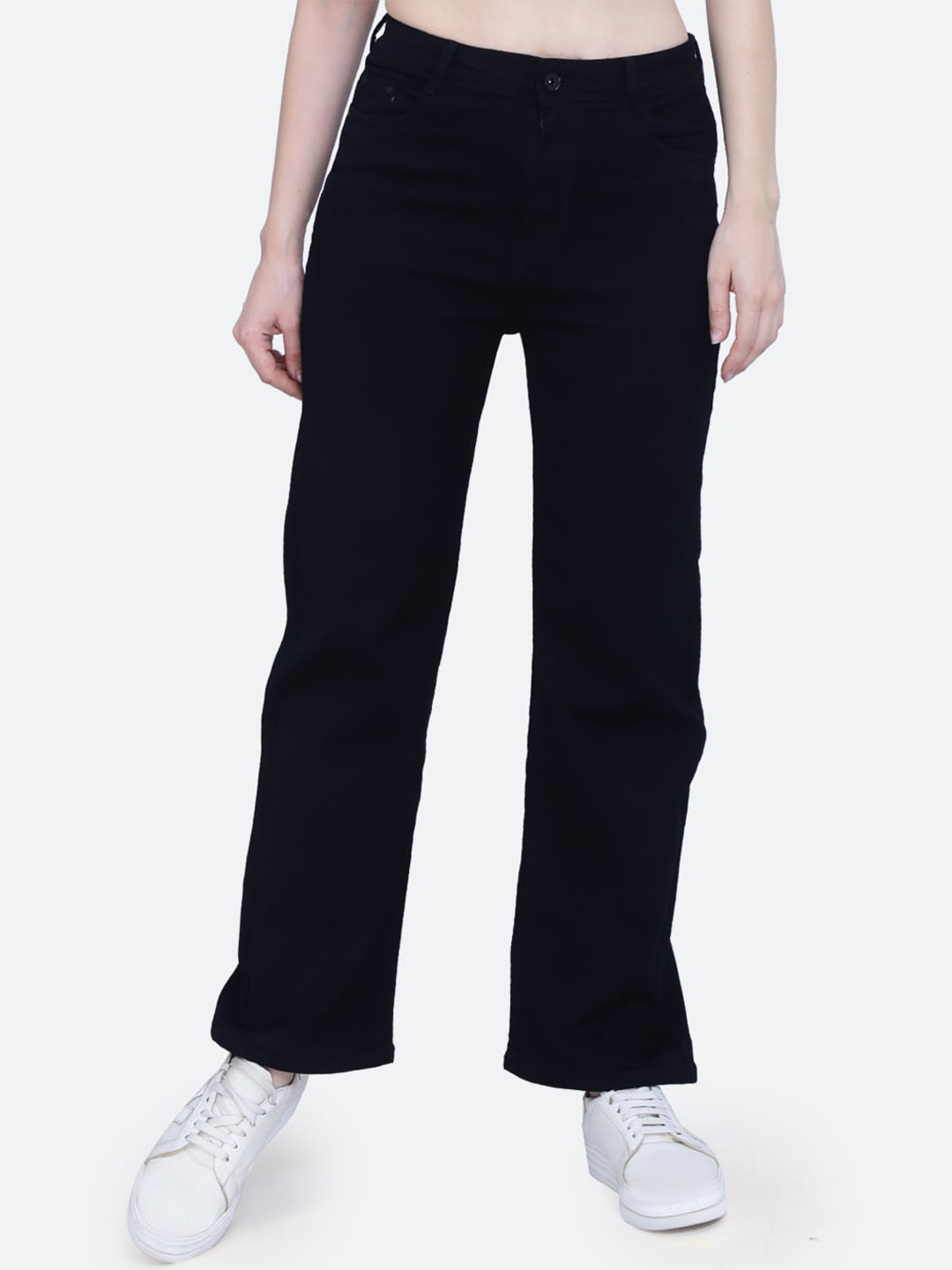 FCK-3 Women Bootilicious Wide Leg High-Rise Clean Look Retro Denims Stretchable Jeans