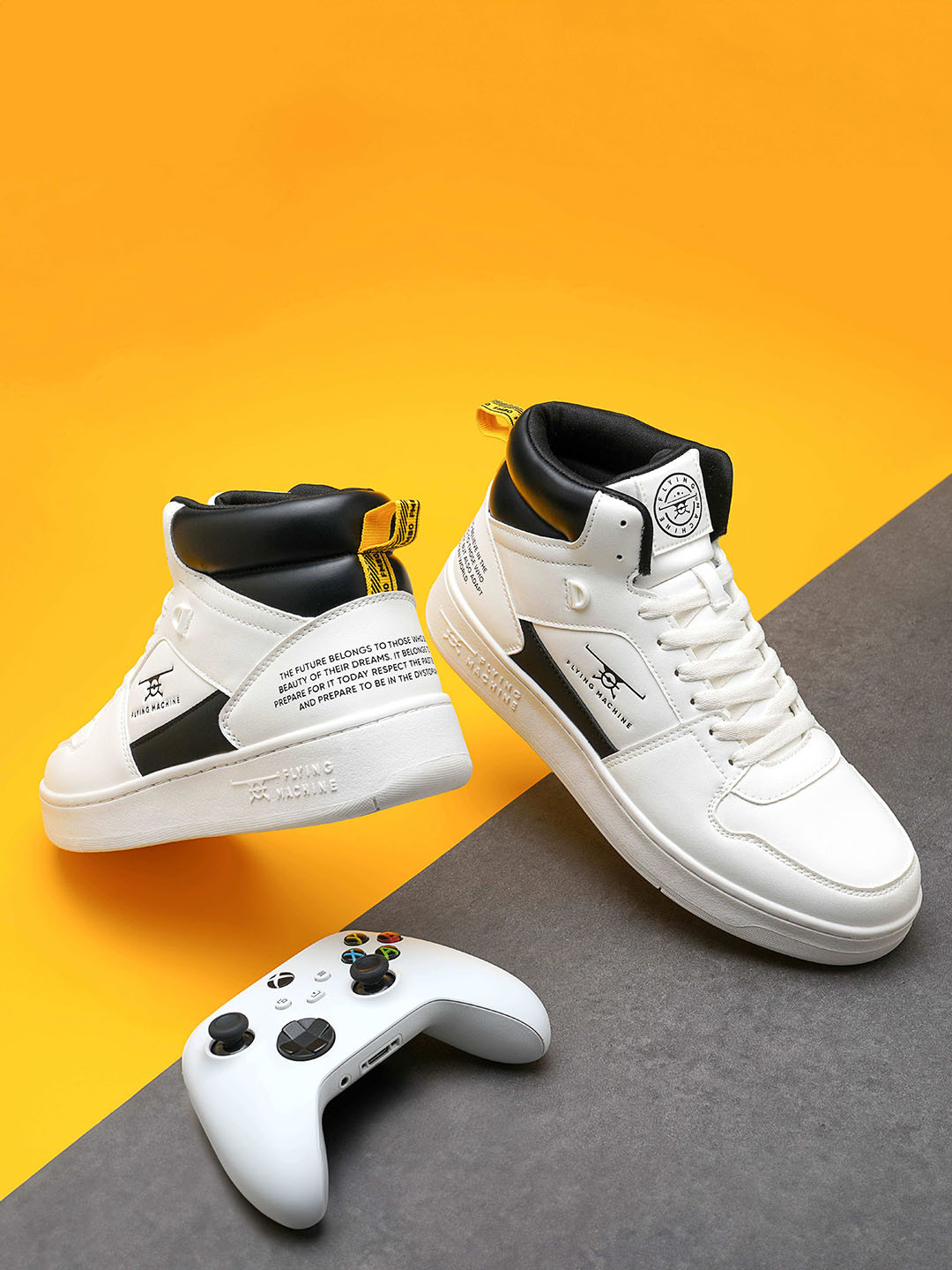 Flying Machine Men Nater Printed Comfort Insole Mid-Top Sneakers