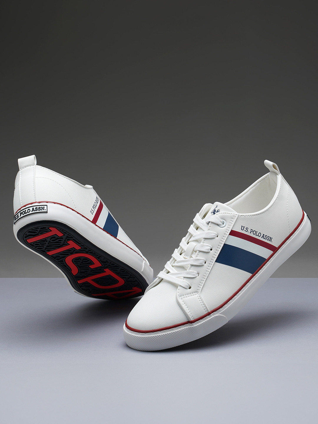 U.S. Polo Assn. Men Lace-Up Round Toe PU Sneakers