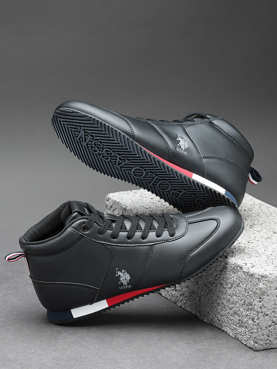 U.S. Polo Assn. Men Rentso Retro Mid Top Sneakers