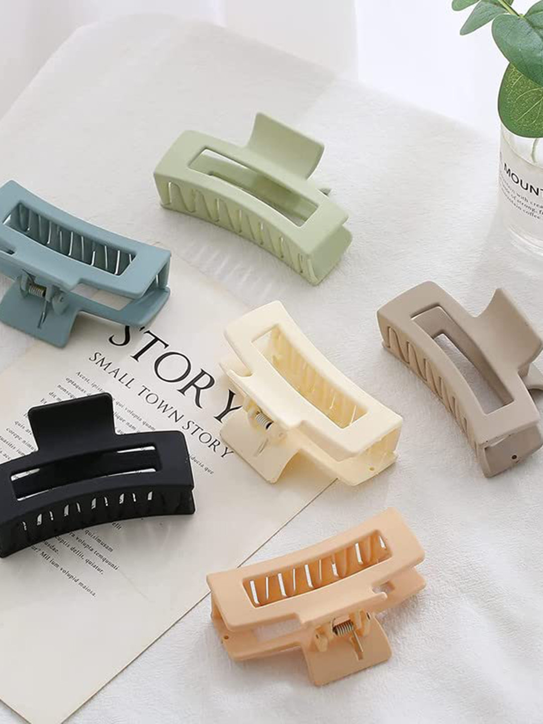 CHRONEX Women Set Of 6 Rectangle Claw Clip