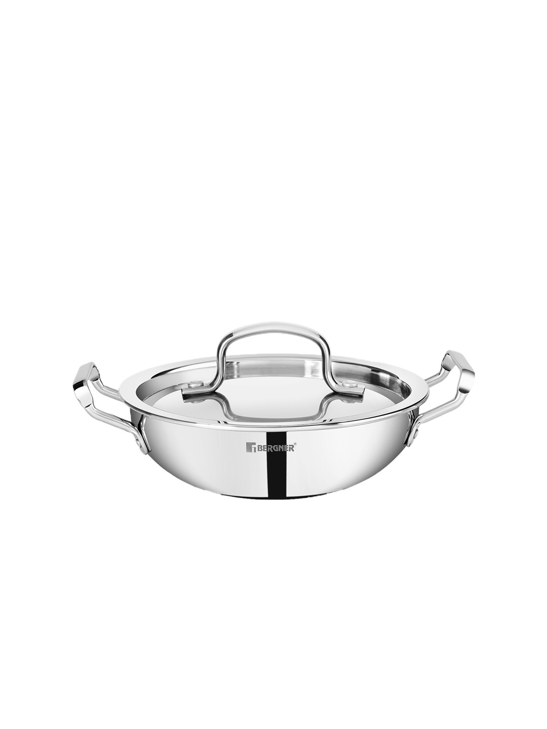 BERGNER Induction Bottom Tripro TriPly Stainless Steel Deep Kadai with Lid 5L