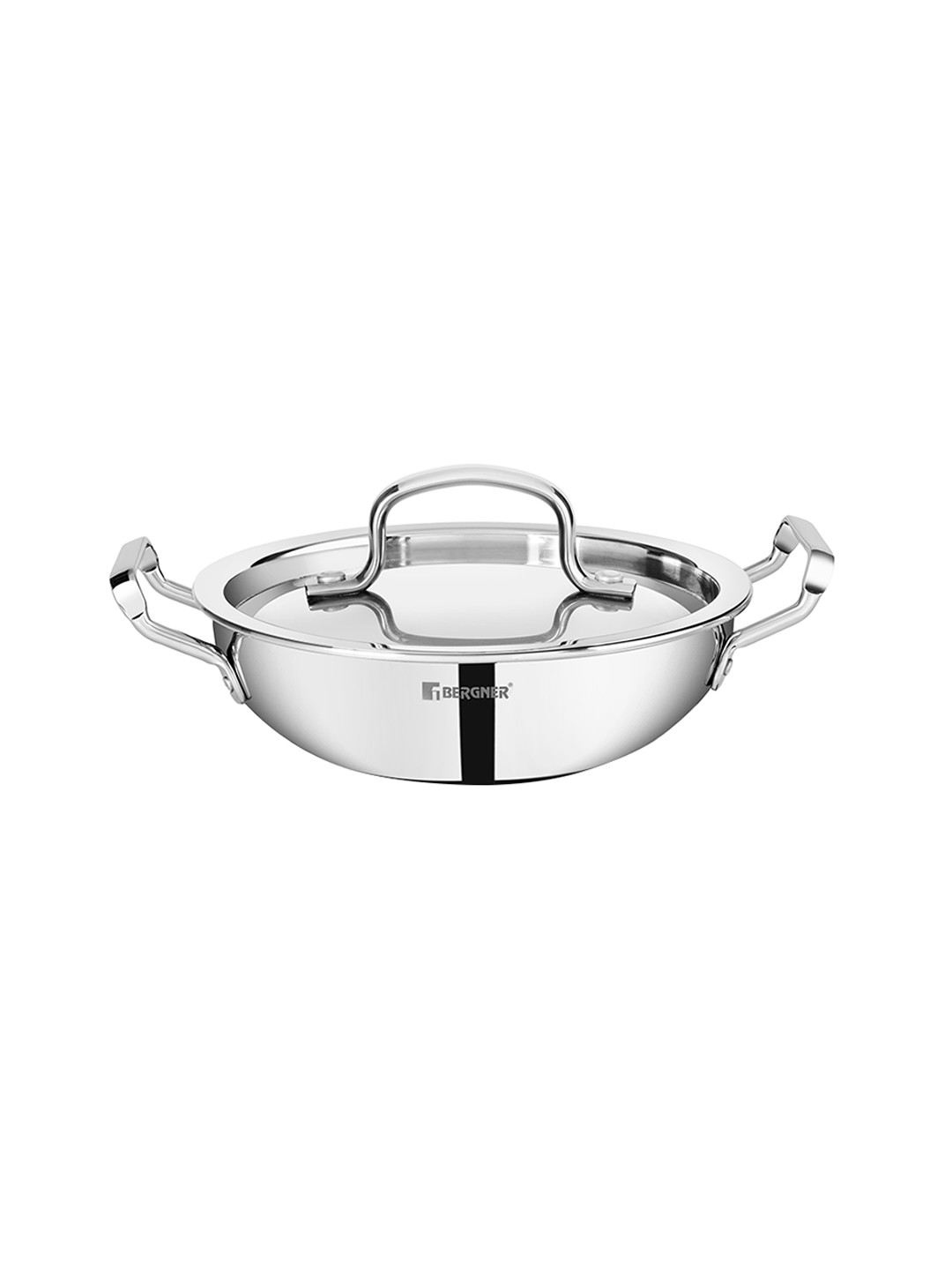 Bergner Tripro TriPly Stainless Steel 26 cm (3.5 Liters) Induction Bottom Deep Kadai