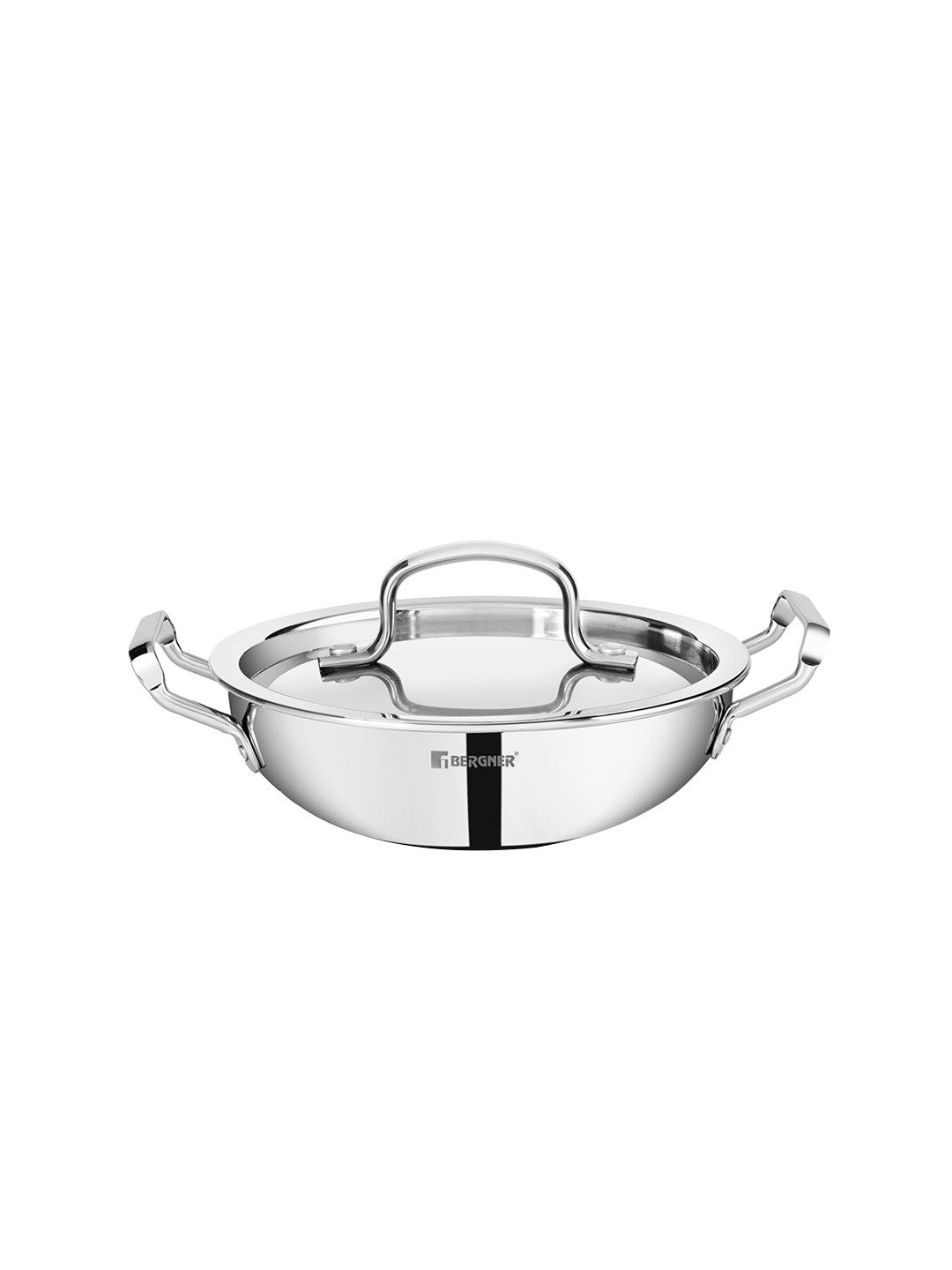 Bergner Tripro TriPly Induction Bottom Stainless Steel Deep Kadai (2.5 Liters)