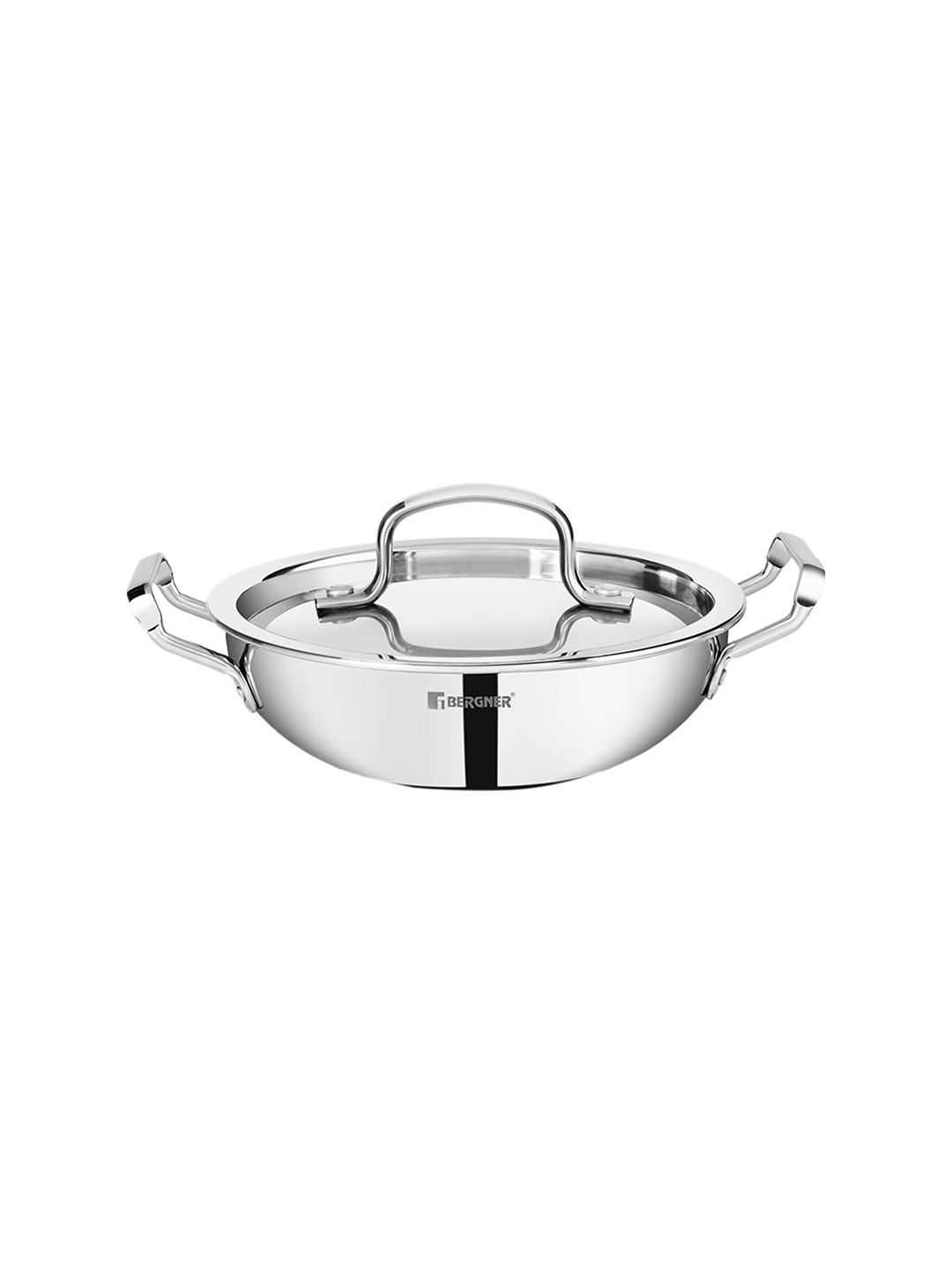 BERGNER Tripro TriPly Induction Base Stainless Steel Deep Kadai with Lid 5L