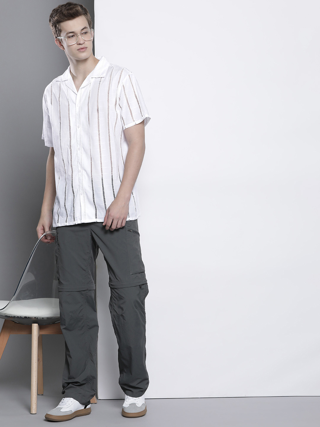 boohooMAN Cotton Schiffli Casual Shirt