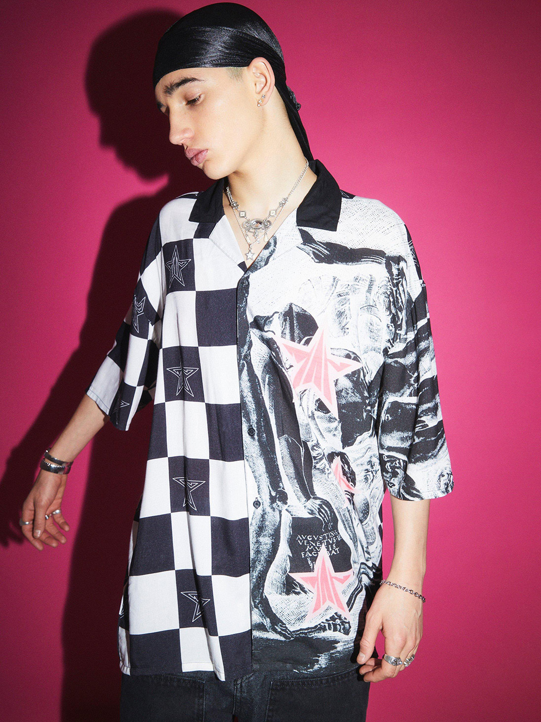 boohooMAN Graphic Printed Boxy Oversized Shirt
