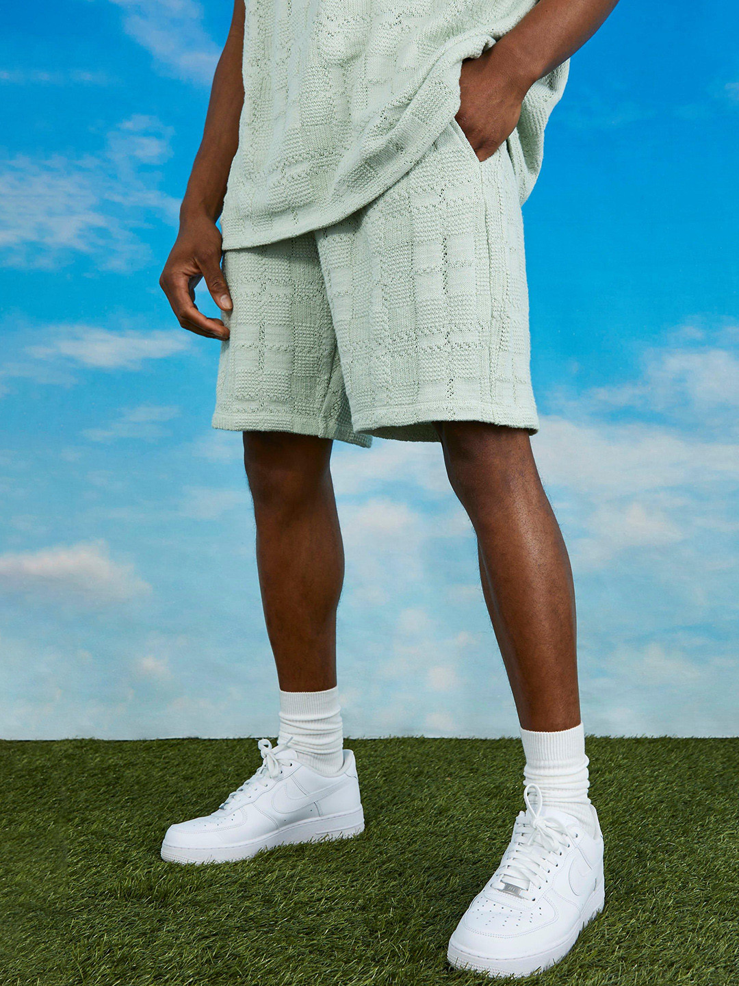 boohooMAN Relaxed Fit Self-Designed Knitted Shorts