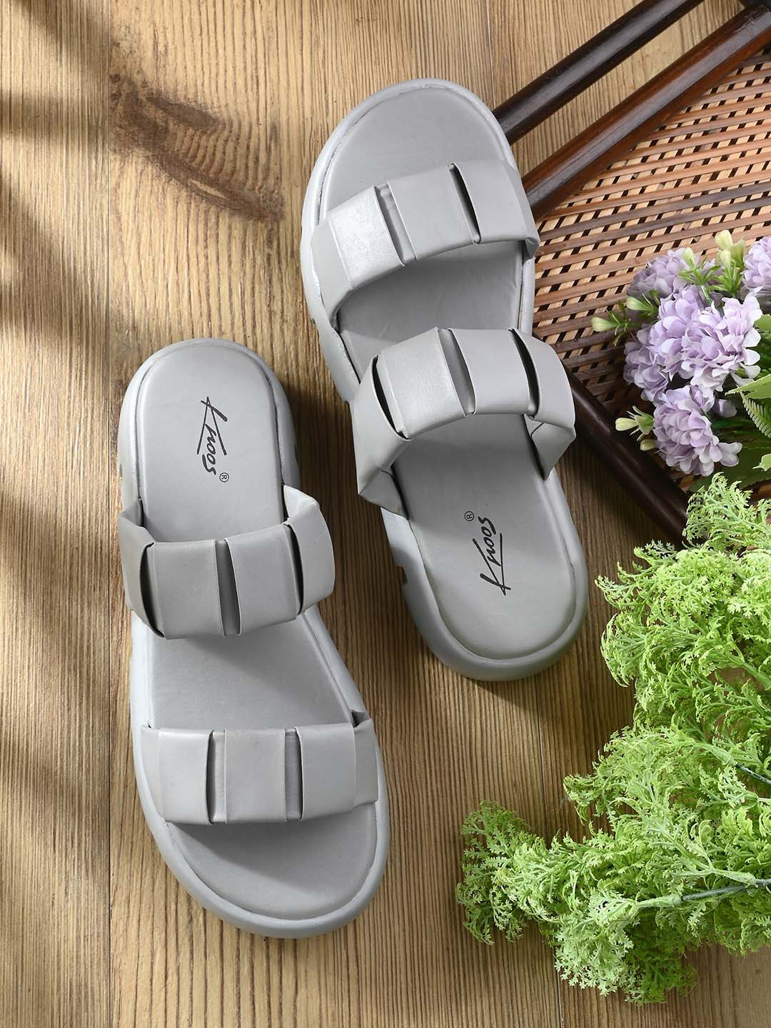 knoos Textured Open Back Flatform Heels