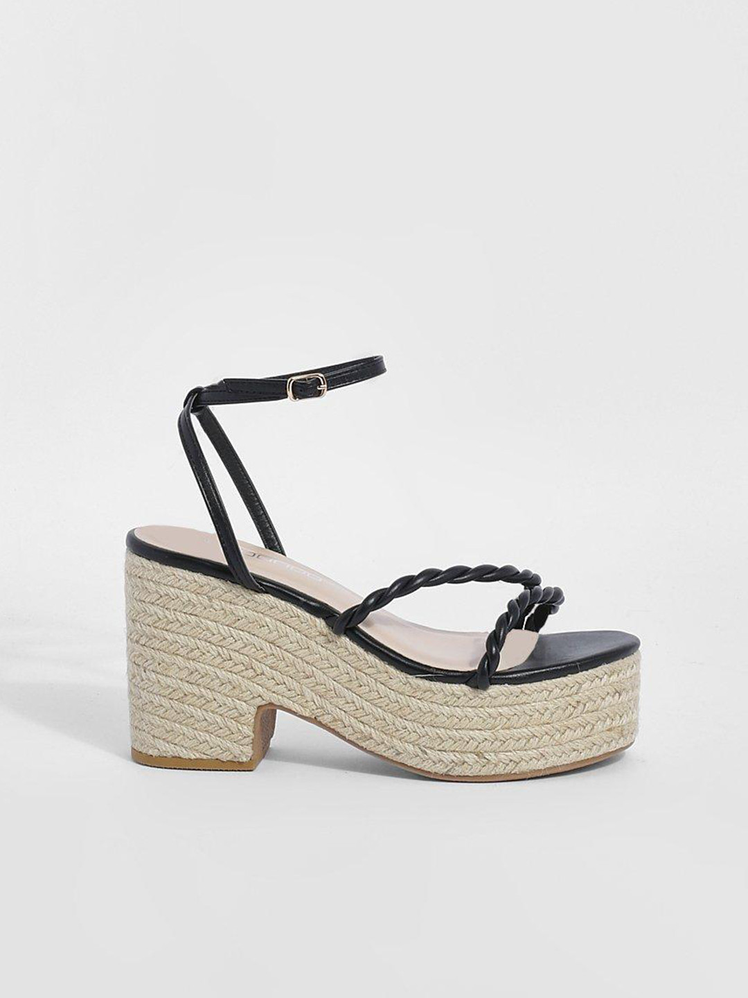 Boohoo Women Woven Design Mid-Top Wedge Heels