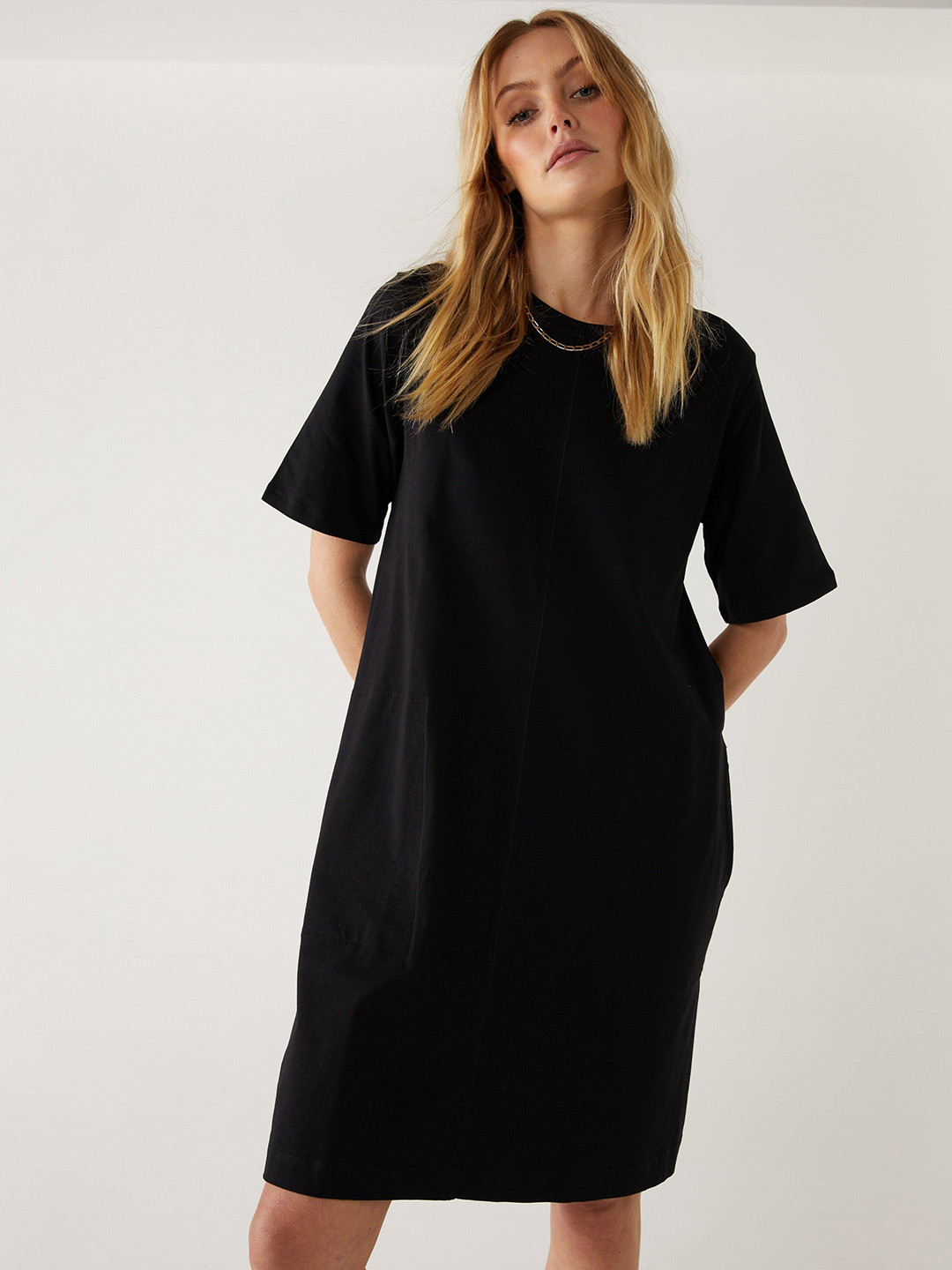 WAREHOUSE Round Neck A-Line Dress