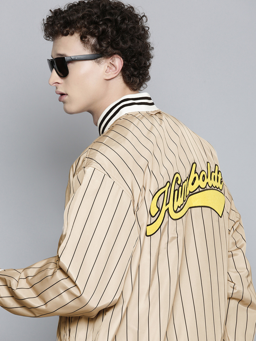 Levis Typography Printed Striped Varsity Jacket