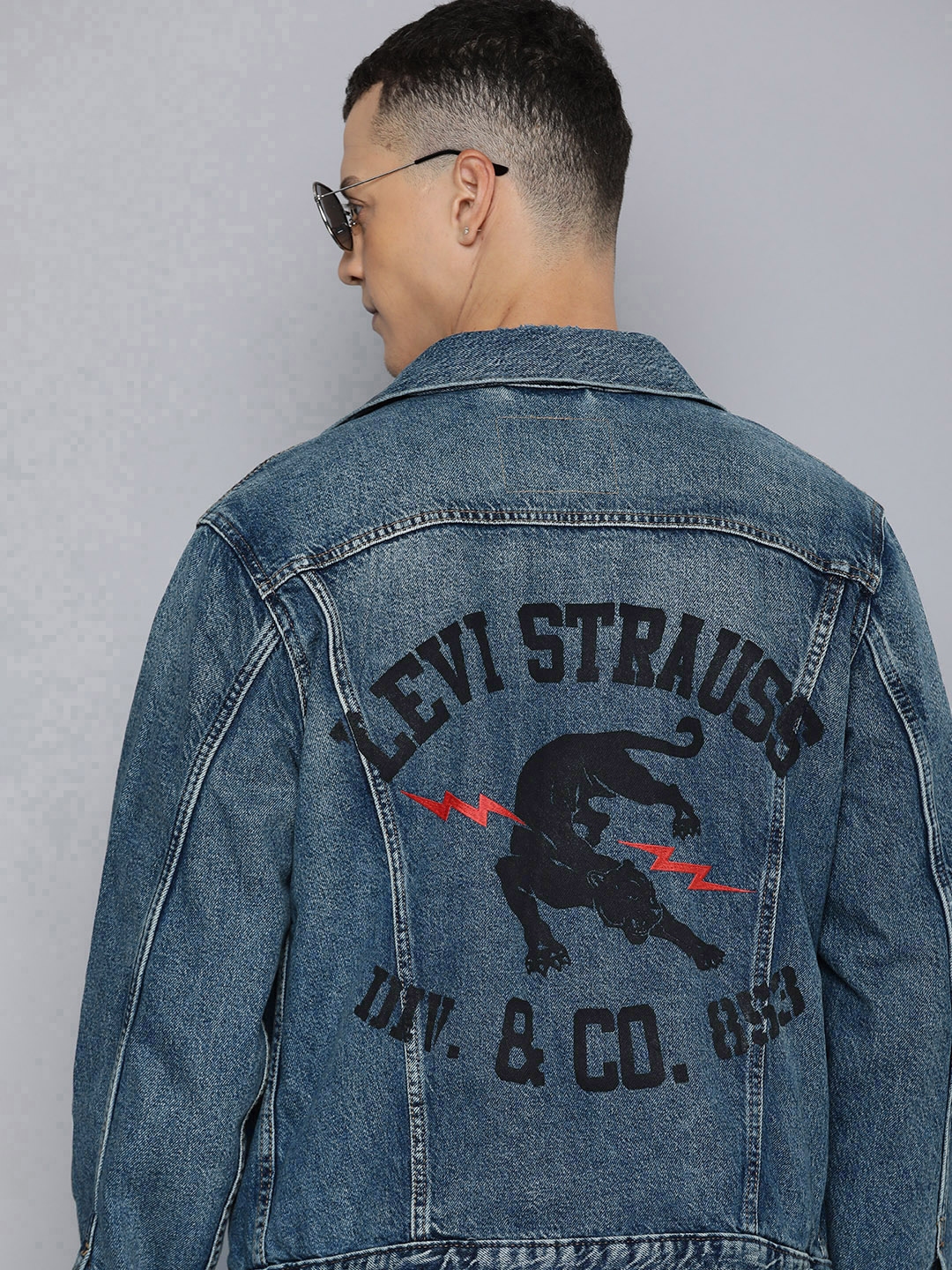 Buy Levis Pure Cotton Brand Logo Printed Denim Jacket Jackets for Men 23756760 Myntra