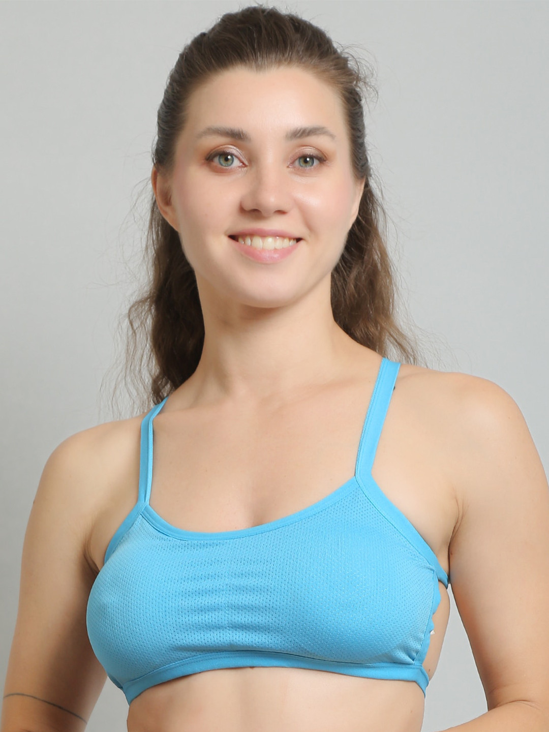 N-Gal Self Design Full Coverage Lightly Padded Gym Bralette Sports Bra All Day Comfort