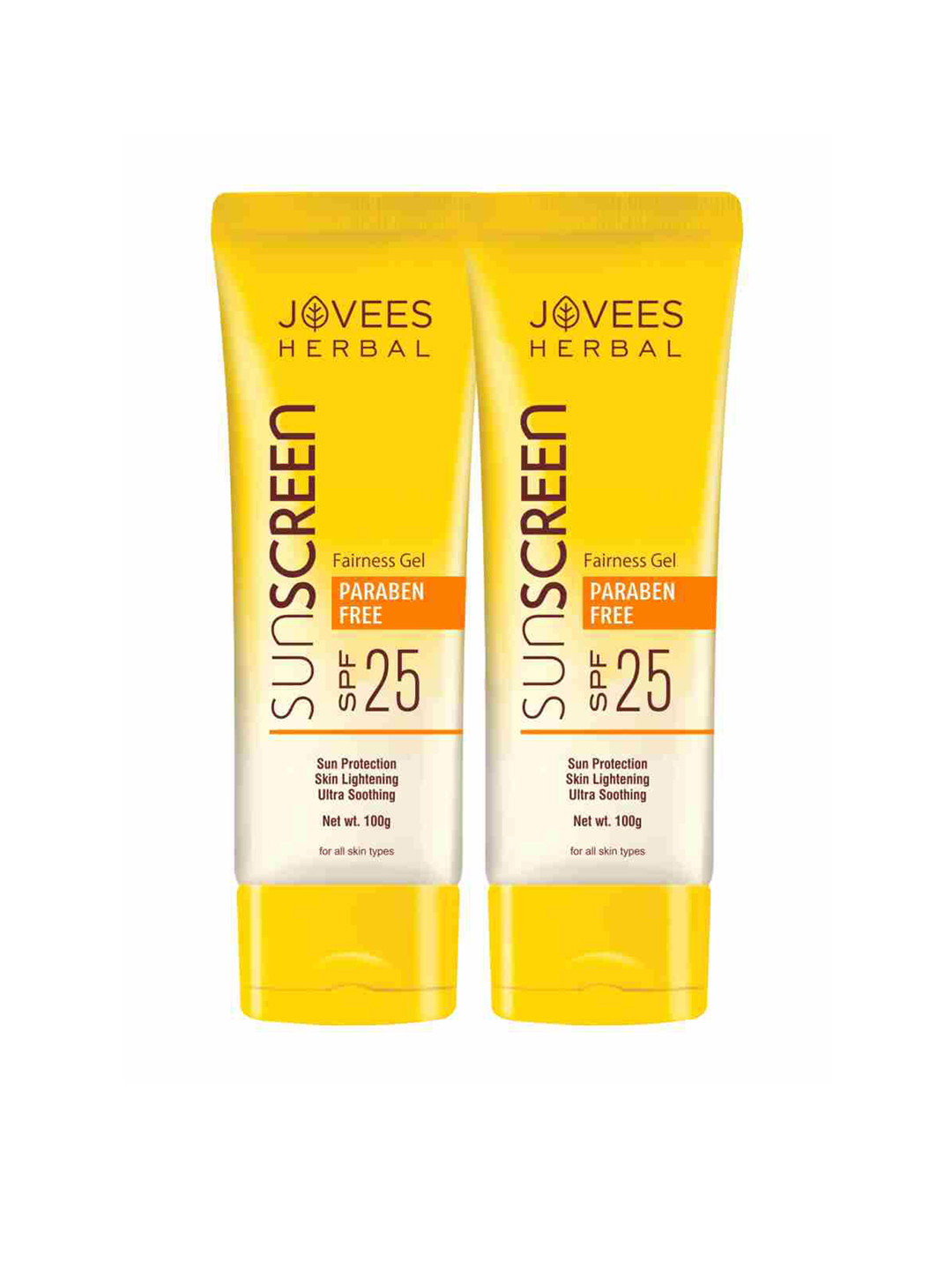 Jovees Set Of 2 Suncreen Fairness Gel SPF 25 with Aloe Vera For Oily & Sensitive Skin