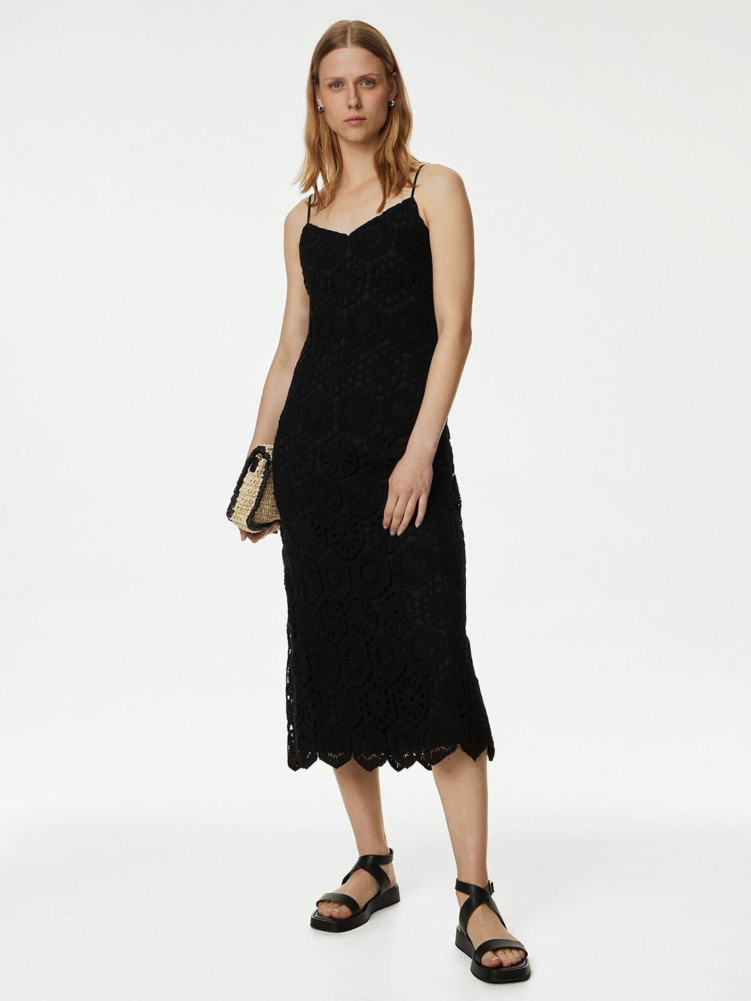 Marks & Spencer Crochet Self Design A-Line Dress
