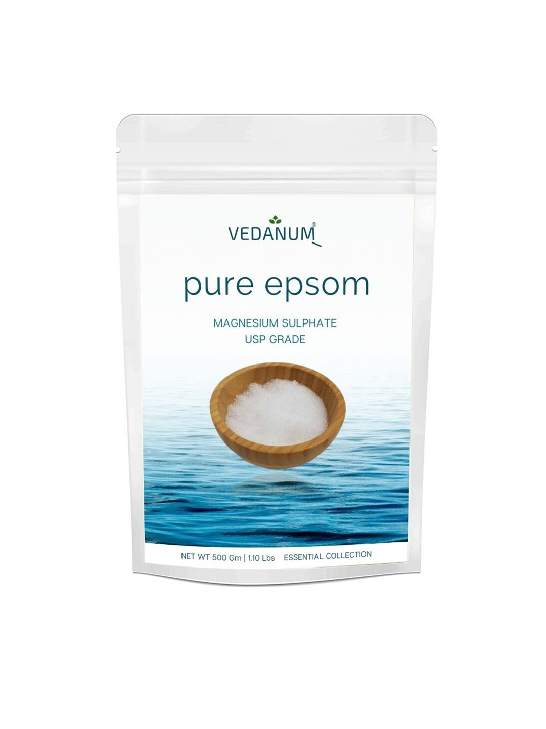 VEDANUM Magnesium Sulphate USP Grade Pure Epsom Bath Salt - 500 gm