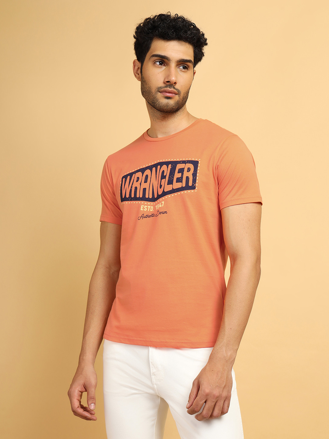 Wrangler Brand Logo Printed Cotton T-shirt