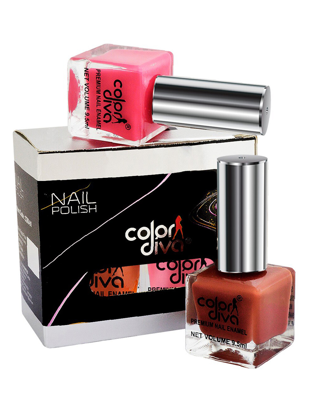 Adbeni Set of 2 Color Diva Long Lasting Premium Nail Enamel 9.5 ml each - Fallen Love