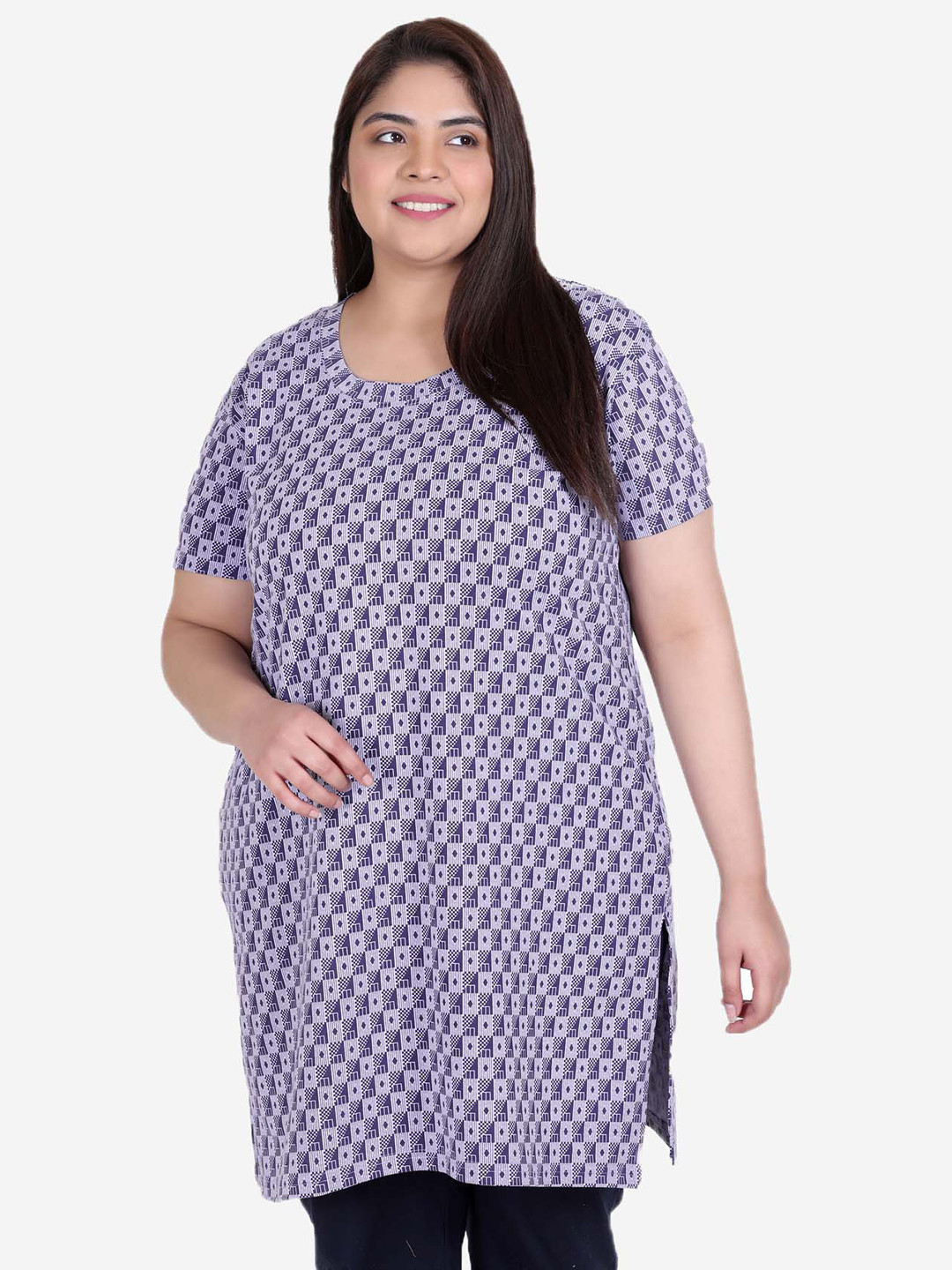 IN Love Printed Cotton Longline Lounge T-Shirts