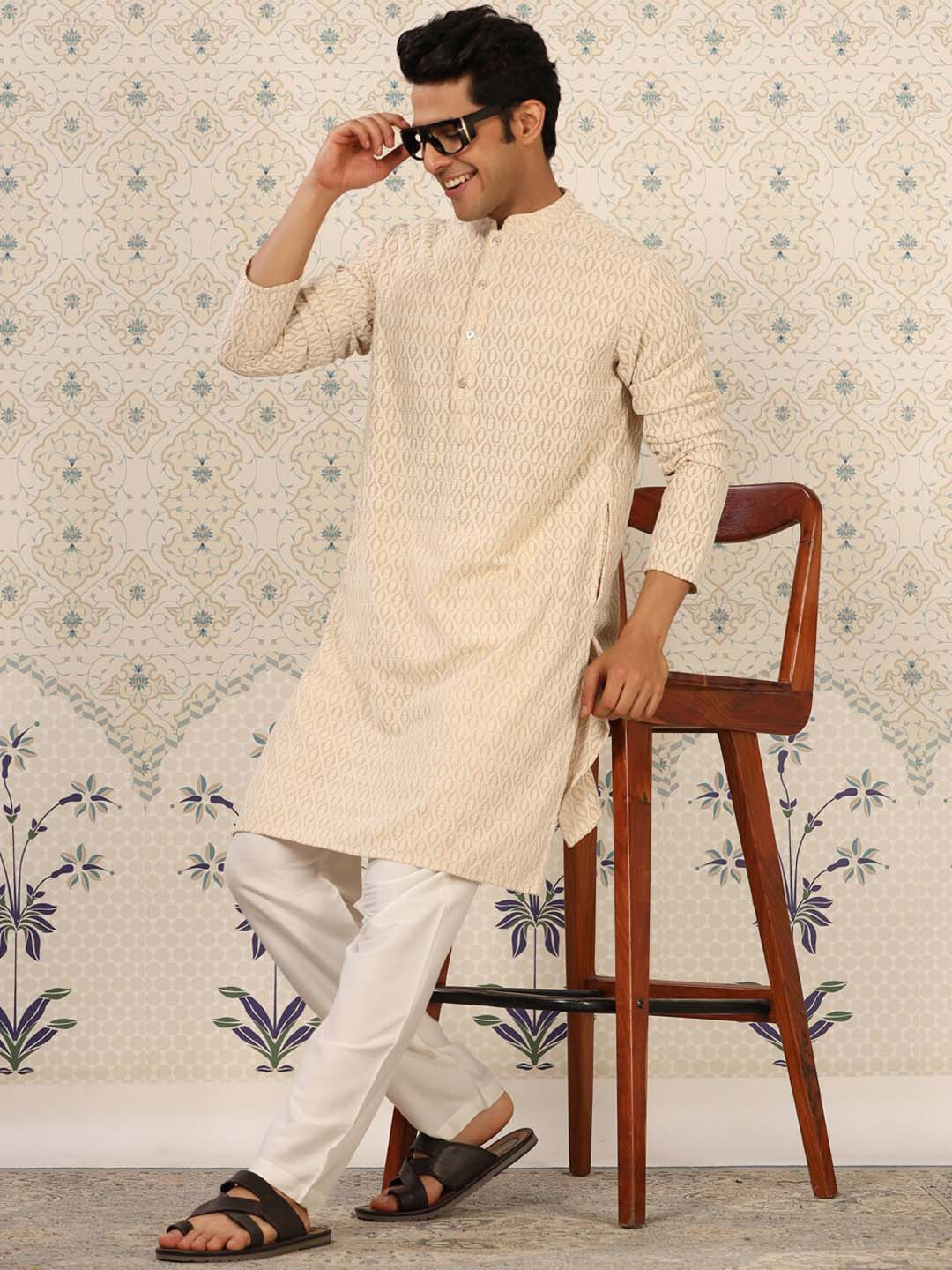 House of Pataudi Ethnic Motifs Embroidered Kurta