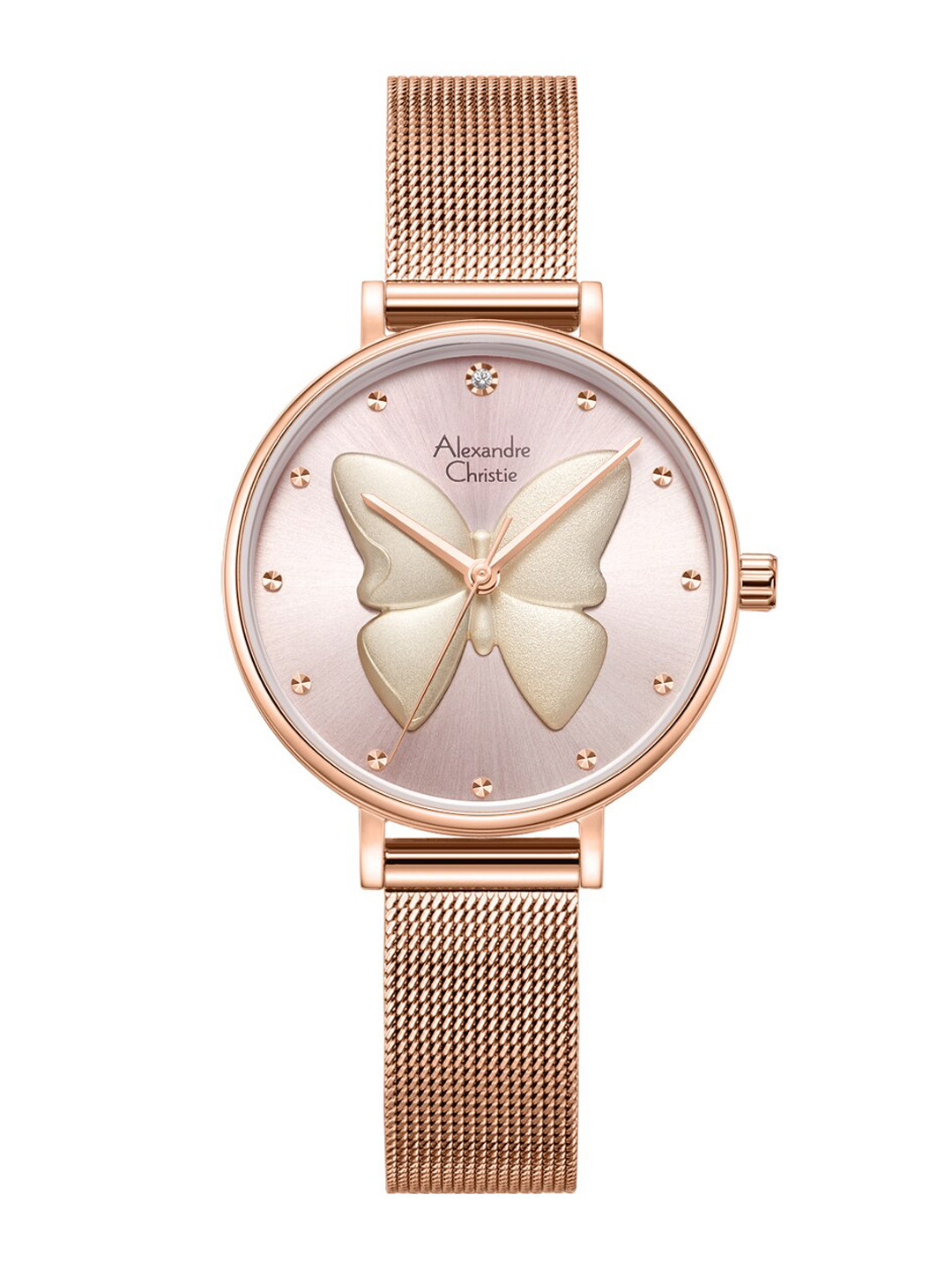 Alexandre Christie Women Stainless Steel Bracelet Style Straps Analogue Watch