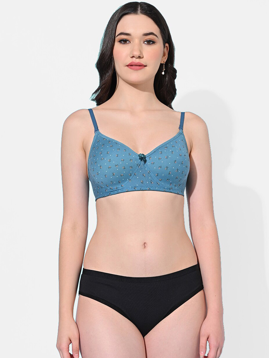 FIMS Lightly Padded Full Coverage Lingerie Set Niharika_Pad_Set_Blue_B