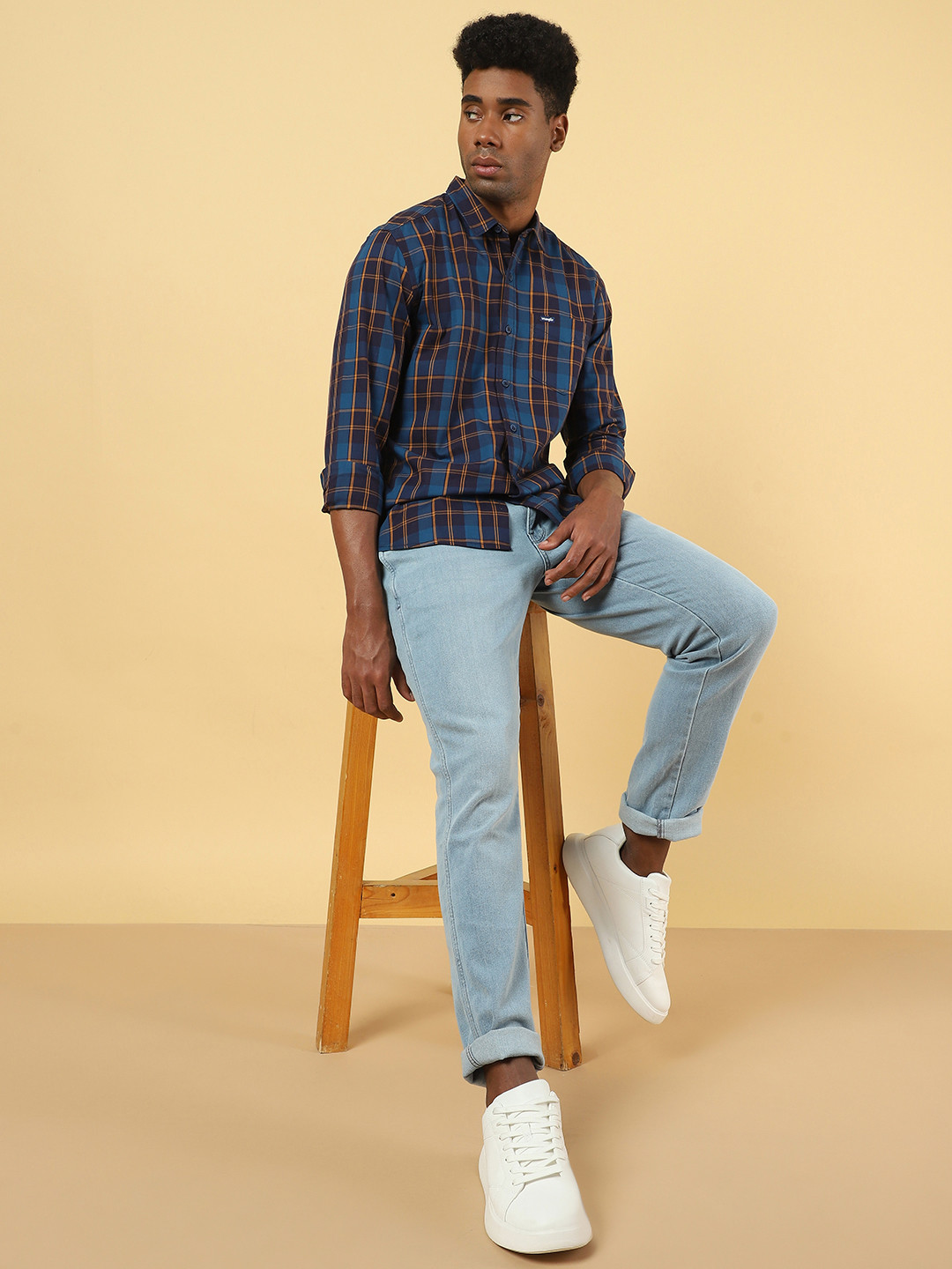 Wrangler Tartan Checked Cotton Opaque Casual Shirt