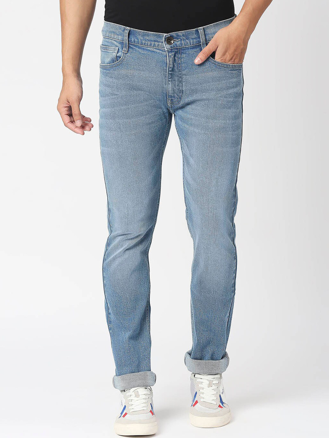 Pepe Jeans Men Blue Slim Fit Low Distress Heavy Fade Jeans