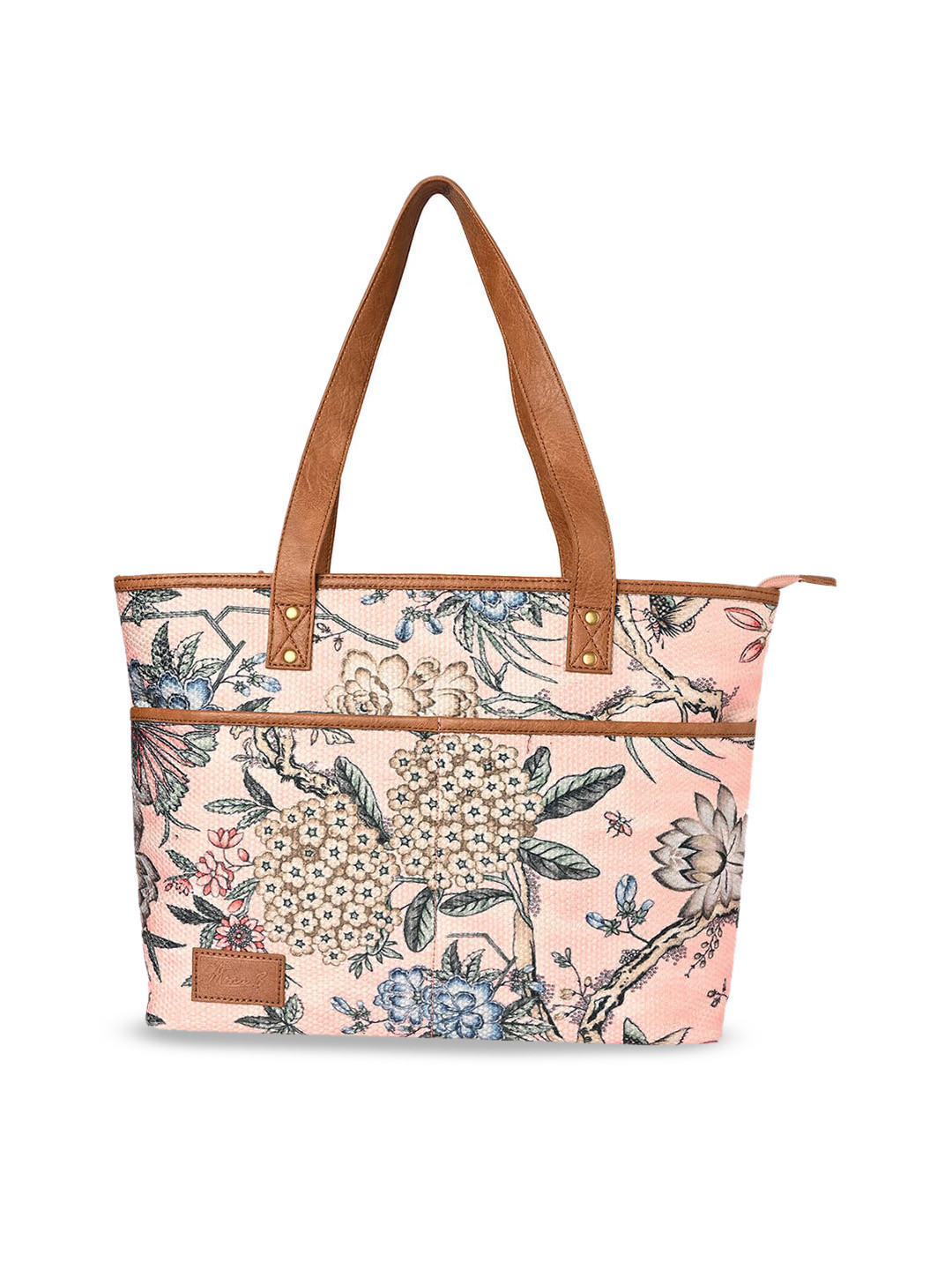Mona B Printed Structured Laptop Compartment Shoulder Bag