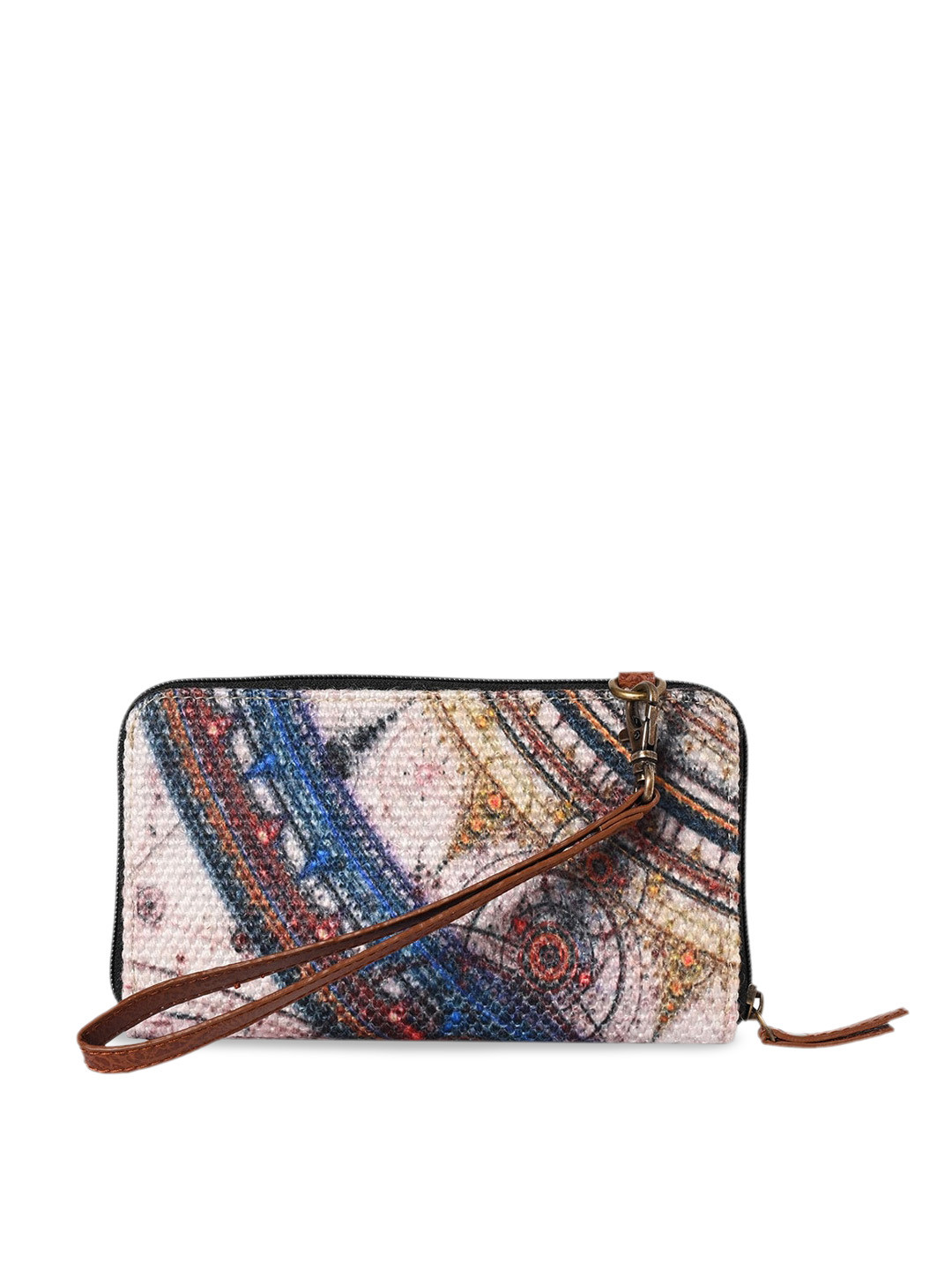 Mona B Women Abstract Printed Zip Around Wallet