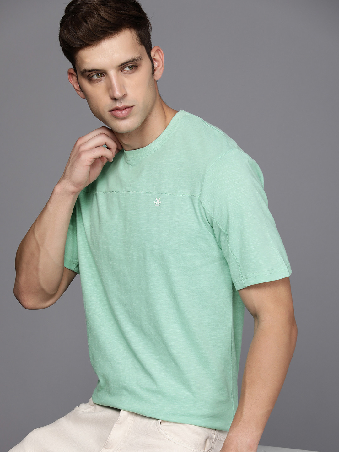 WROGN Round Neck Casual Regular Fit T-shirt