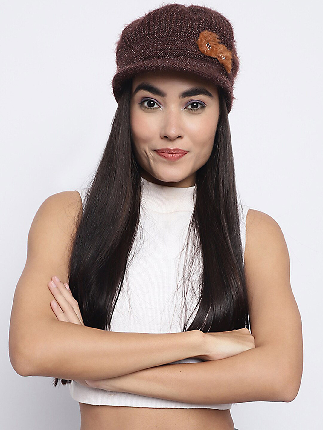 ELLIS Self Designed Beanie With Fur Detail