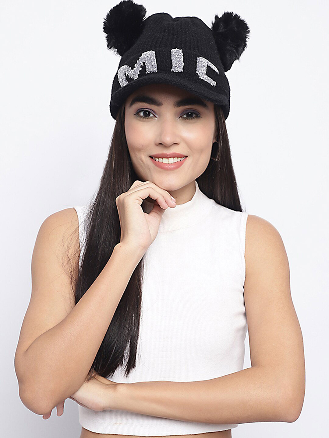 ELLIS Self Designed Beanie With Fur Detail