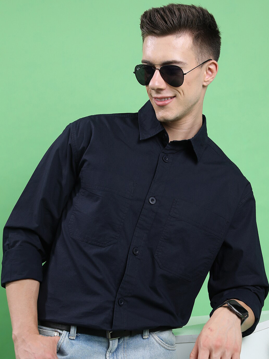 HIGHLANDER Boxy Cotton Casual Shirt