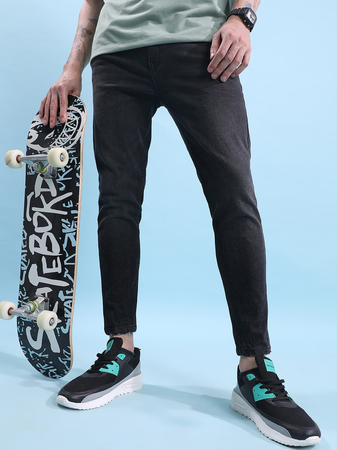 Highlander Men Super Skinny Crop Length Jeans