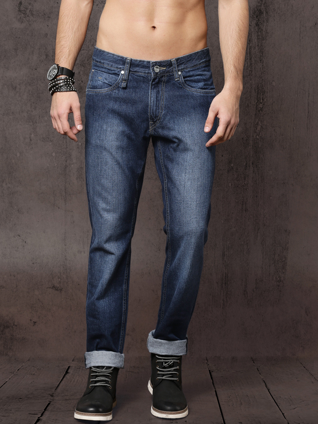 Buy Roadster Time Travlr Men Blue Slim 