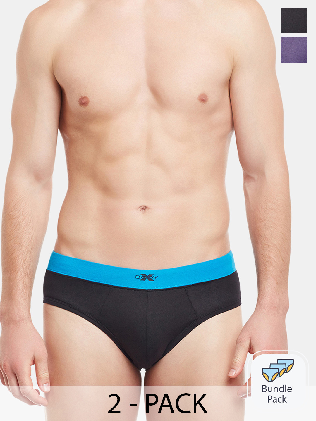 BODYX Pack Of 2 Cotton Briefs BX07B-M.GRBK-2-XL